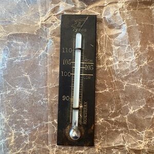 Vintage Black Rochester NY Wall Thermometer by COS